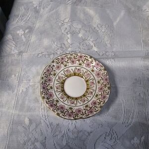 vintage Rosina fine bone china Saucer Plate floral pattern #4965 Pink And Green